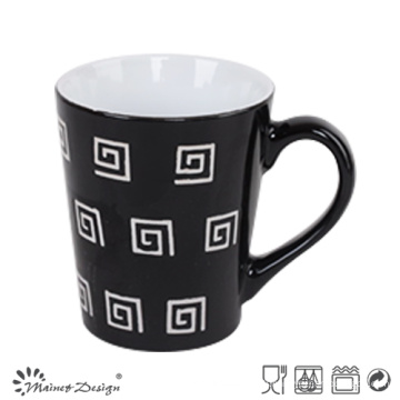 Tasse de café en céramique noire de 12oz bon marché